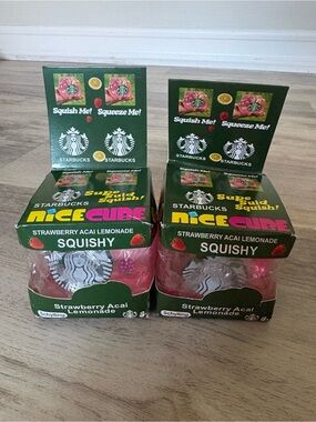 Viral Starbucks Strawberry Açaí Lemonade Set of 2 Squishys